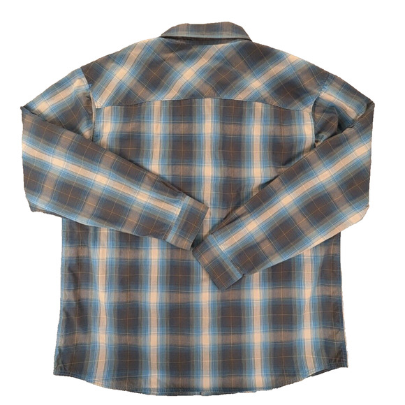 Columbia Shirt Men's XXL Button Down Plaid Blue  Long Sleeve Performance Outdoor - Picture 2 of 10